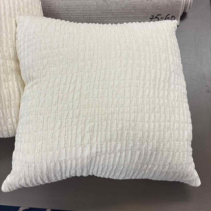 White Textured Throw Pillow