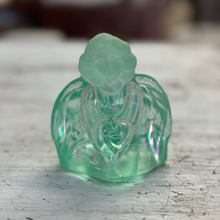 Fenton Glass Green Guardian Angel