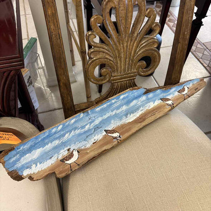 Beach Scene w/ Birds Painted Driftwood