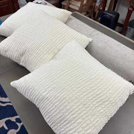 White Textured Throw Pillow