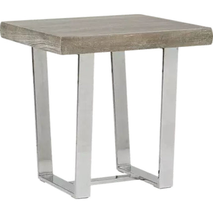 Gray End Table W Chrome