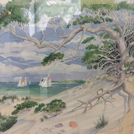 "Seagrove Beach Sailboats" Watercolor by Paul Brent Lithograph Print