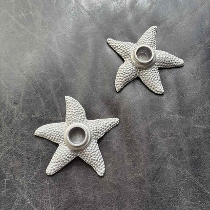 Pair of Silver Starfish Candleholders