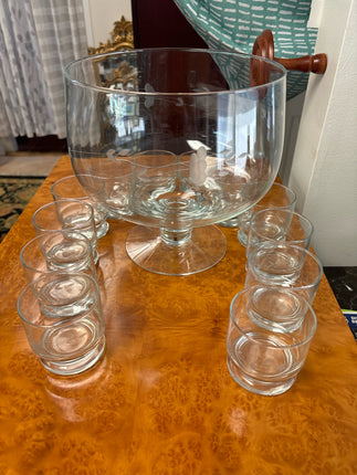 Princess House Heritage Punch Bowl & Glasses