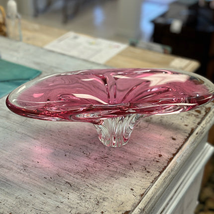 Bohemia Chrisbska Pink Glass Bowl