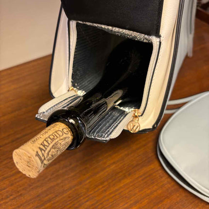 The Wine Handbag- New Vegan Leather with pouch & insulated pocket wristlet