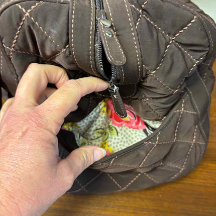 Vera Bradley Brown Microfiber Duffel Bag