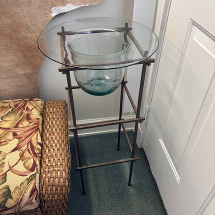 Iron & Glass Standing Planter