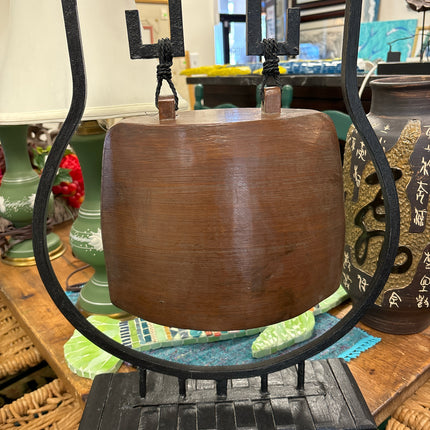 Vintage Primitive & Spiritual Tibetan Asian Wooden Bell Gong