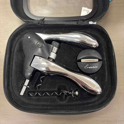Metrokane Corkscrew & Rabbit Foil Cutter in Zippered Case
