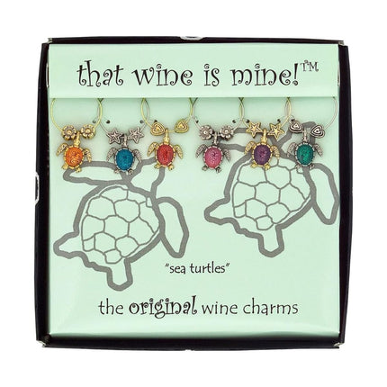 Sea Turtles Wine Charms