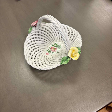 Shafford Porcelain Rope Flower Basket