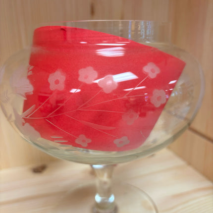 Etched Glass Jar on Pedestal