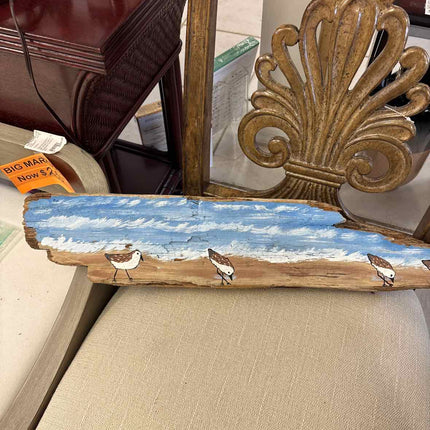Beach Scene w/ Birds Painted Driftwood