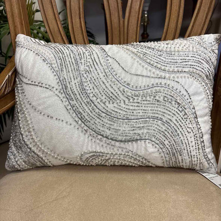Beaded Satin Accent Pillow