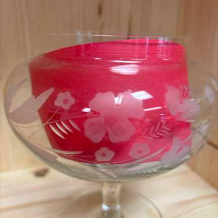 Etched Glass Jar on Pedestal