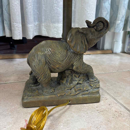 Aged Bronze Elephant Lamp