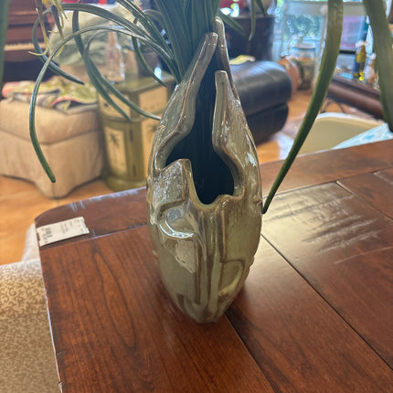 Floral Arrangement In Leaf Vase